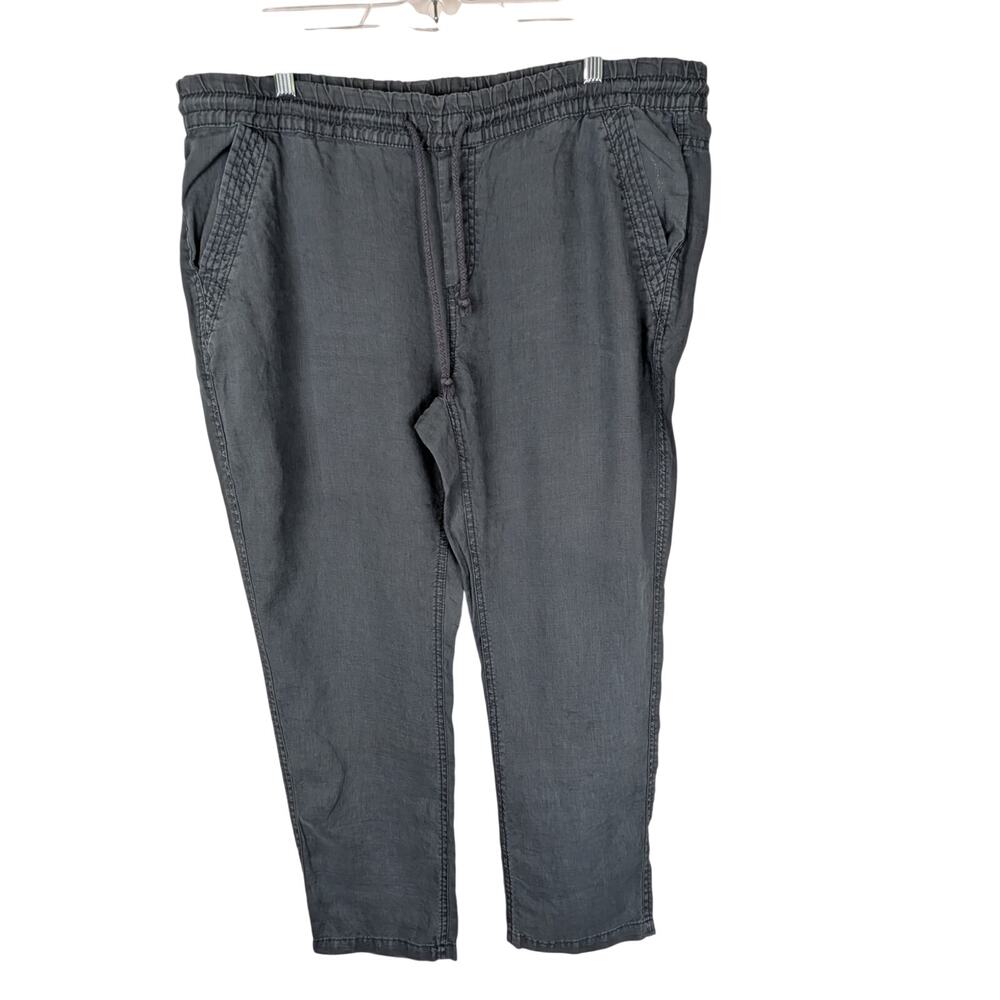Stylus linen blend pants Elastic and drawstring Sz L Stone wash look VGUC Beach